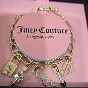 Juicy Couture Gold Charm Bracelet with Sparkling Accents